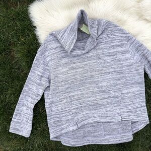 Anthropologie Saturday Sunday Cowl Neck Sweater Hi-Low Purple Ash Digi XL NWT